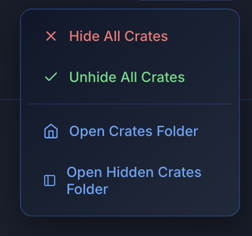 Crate hierarchy view in MLT CrateView